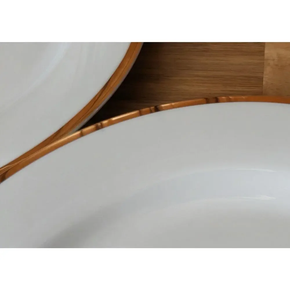 Set of 4 Strawberry Street Gold Rim Dinner Plates 10.5